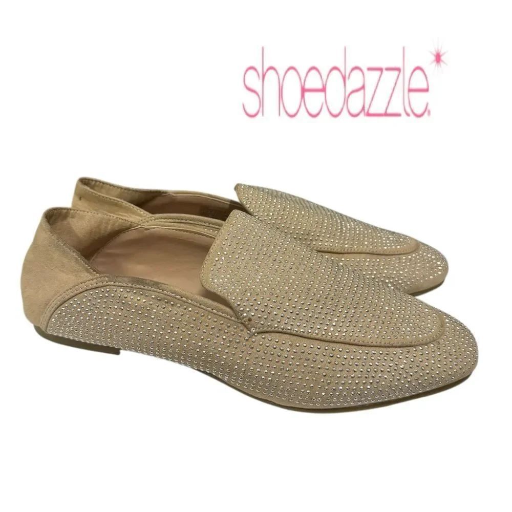 Shoedazzle Women's Gaia Slip-on Bedazzled Rhinestone Flats 7